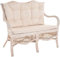 Krines Home Rattan Zweisitzer Bank Orleans Küchenbank Wintergarten Sofa Bank Wintergartenbank (Vintage Weiss)