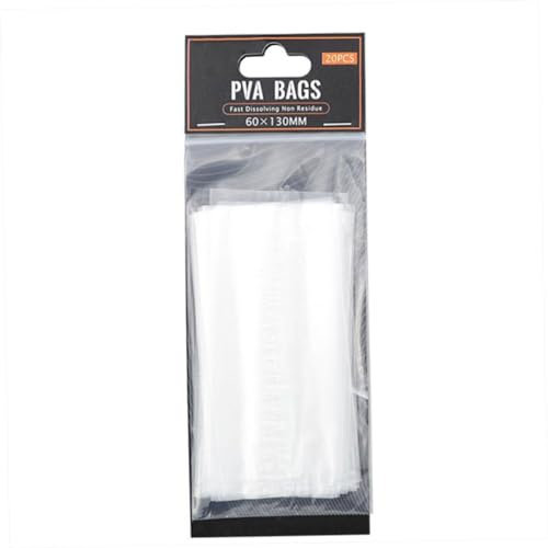 NIDONE PVA Karpfen Angeltaschen Schnellwasserlösliche Köder Bag Fischerei -Tackle -Accessoires 6x13 cm 20pcs, Fischerei Tackle PVA -Taschen