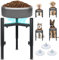 Elevated Raised Dog Bowl Stand, 4 Adjustable Heights 6-10 Wide Magnetic Single Raised Dogs Food Water Bowls Holder Upgrade Metal Dog Feeder for Large Medium Small Dogs(excluding bowl)