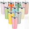 10 Pack Travel Mug Bulk, Stainless Steel Vacuum Tumbler, 20 oz/568 ml Double Wall Coffee Cup Water Bottle with Lid and Straw for Cold Hot Drinks