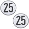 OTOTEC 2 Pièces Aluminium Panneaux de Signalisation de Vitesse Maximale Limite de Vitesse 25 Km/h Signe d'avertissement Auto-adhésif pour Remorques Tracteurs Voitures Anciennes 200mm