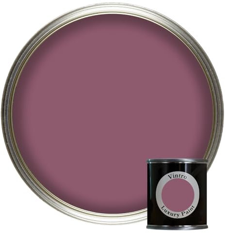 Vintro Paint | Luxury Matt Emulsion | Smooth Chalky Finish | Multi Surface Paint | for Walls, Ceilings, Wood and Metal | 125ml (Aubergine - Old Mauve)