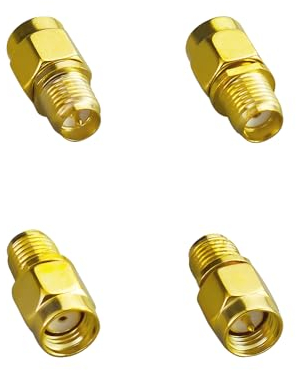 ACONRFTOL 4 STK. SMA zu RP-SMA Adapter Stecker und Buchse 4G WiFi Antennenkabel Koaxial Adapter für WiFi-Antennen FPV-Router