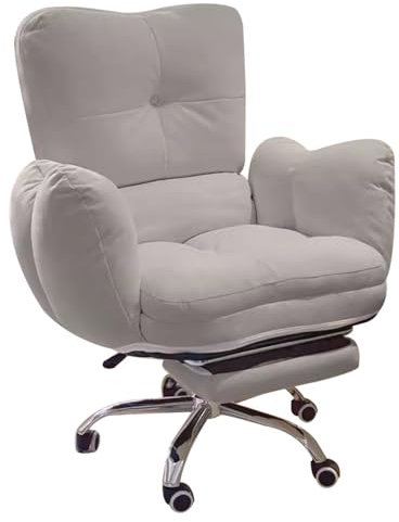 KITCISSL Fauteuil Gamer Chaise Bureau Relax Chaise D'ordinateur Chaise Siege Gaming Siège de Bureau Inclinable pour Salon, Siege Ergonomique Gaming Chaise Pc Fauteuil de Bureau(Gray A w/footrest)