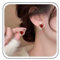 Aneneiceera Vintage Runde Rote Edelstein Ohrstecker - Swirl Kristall Ohrringe mit Cz und Rot Strass - Geometrische Ohrringe für Frauen