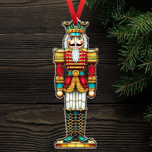 FLAGWIX Nutcracker Christmas Decor - Nutcracker Figures Gifts for Men, Women, Family - Acrylic Ornaments