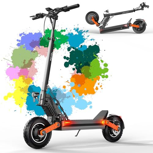 JOYOR S5 Trottinette Electrique Adulte Professionnelle Moteur 600W (800W Puissance Pointée) 48V 13Ah Autonomie 40-55km Suspension Double Pneus Tout Terrain 10 Pouces Trotinette Electrique pour Travail
