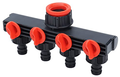 Distributeur de Tuyau à 4 Voies, avec 4 Sorties D'eau, Peuvent être Ouverts et Fermés Indépendamment, Connecteur de Joint de Tuyau D'eau Rapide, Accessoire D'arrosage