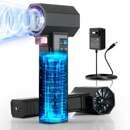 Soffiatore d'aria per auto con LED, 1600 G e 220 MPH, potente ventilatore turbo per asciugatura auto, 4 velocità, soffiatore elettrico per dettagli auto, soffiatore per foglie (Nero argenteo) Xoopon