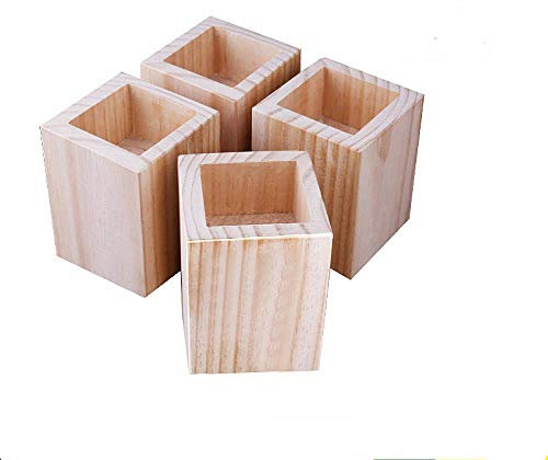 Möbelerhöhungen aus Holz, 15 cm Höhe, Elefantenfüße, Betterhöhungen für Unterbettaufbewahrung, 4 Stück