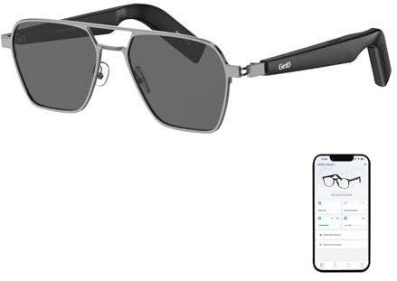 GetD Bluetooth Sunglasses for Men and Women, AI Translator, Polarized Smart Glasses with Built-in Mic And Speaker, 11H Battery Life, UV Protection, Voice Control, Sun Glass for Traveling Driving Black