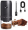 Elektrische Kaffeemühle, USB Wiederaufladbare Kaffeemühle Elektrisch mit 40 Einstellbaren Mahlgraden, Kaffeemühle mit Konischem Keramikgrat, Tragbare Kaffeemühle, für Reisen, Camping, Büro, Espresso
