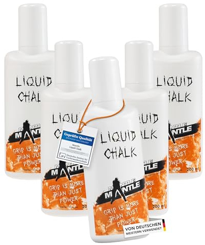 Mantle - Liquid Chalk 200 ml und 100 ml oder 150 ml Flüssigkreide Kletterkreide in verschiedenen Packungen zum Bouldern Klettern Gym Gewichtheben