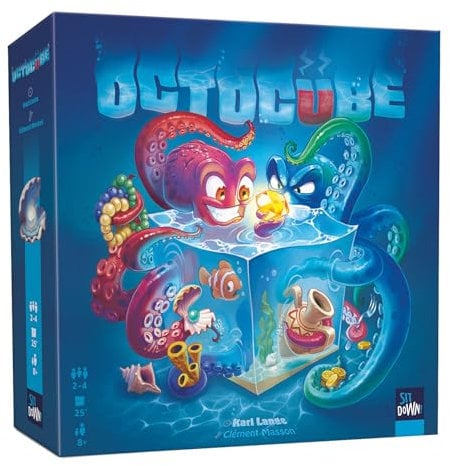 SitDown!, OCTOCUBE, Familienspiele, Magnetische Würfel für Geschicklichkeit und Strategie, Spannende Schatzjagd der Kraken, Für 2–4 Spieler ab 8 Jahren