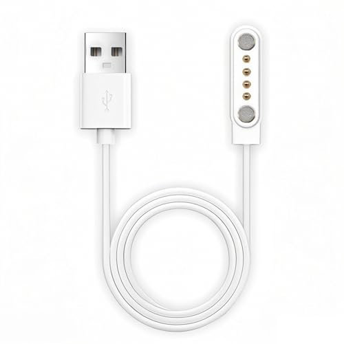 Annlpoy Chargeur Montre connectée Universel, Chargeur USB magnétique avec connecteur à 4 pôles, Distance Entre Les pôles 2,54mm, sûr et fiable, pour smartwatches