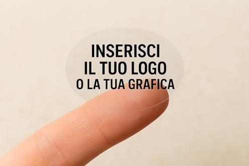30 Etichette Adesive Personalizzate con Scritta, Logo o Immagine – Adesivi Trasparenti su Misura per Aziende, Eventi o Uso Personale (Ovale)