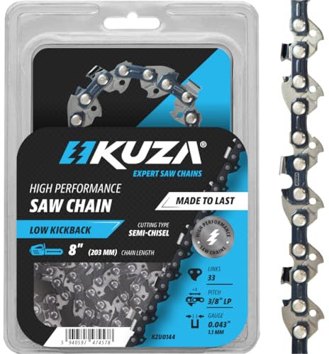 Catena per motosega Premium da 20 cm, LP .043, 1,1 mm, 33 TG, adatta per Ryobi P4361, P5452, Greenworks 20142, Milwaukee M18 FUEL 3004, Worx WG349 e molti altri modelli