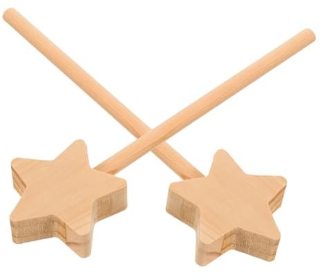 Milisten 2 Stück Kreative Feenstäbe mit Sternform zum Bemalen Selbstgemacht Bastelmaterial für Kinder als Geschenk für Bühnenauftritte