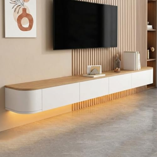 MIMRTIMI TV-Schrank weiß,Lowboard hängend,Schwebender Fernsehschrank,Sideboard Hängeschrank Fernsehtisch für Wohnzimmer, Schlafzimmer, Esszimmer
