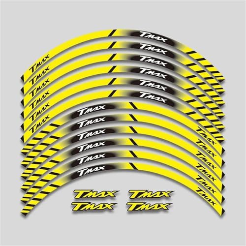 Adesivi Cerchioni Adesivi Per Cerchi Moto Per Yamaha TMAX500 TMAX530 TMAX560 TMAX 500 530 560, Adesivi Riflettenti Per E Mozzi Set di Strisce Cerchi Moto(Colore 22)