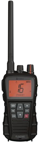 Cobra BlueBound 350 - Radio VHF marina portatile galleggiante da 6 Watt, galleggiante n' Flash, impermeabile IPX7, sommergibile, display LCD giorno/notte, scansione di memoria, Tri-Watch, nero