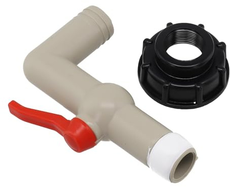 FUBESK IBC Container Adapter Auslaufhahn mit 1 Zoll S60x6 Kugelhahn und Kappe für IBC Tote Tanks, Garten und Outdoor Bewässerung