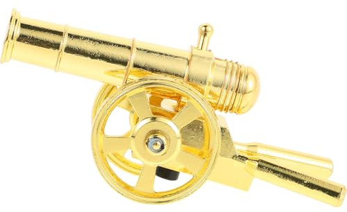 Veemoon Metallkanonen Modell Kleiner Artillerie Figur aus Metall Goldene Sammler Deko für Tischdeko und Diorama