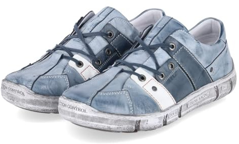 KRISBUT 5770-3 Herren Schnürschuhe Glattleder in blau-Kombi - Gr. 40