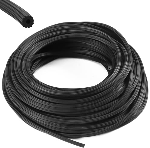 Joycabin 20M / 10M Nastro in Gomma per Zanzariera, Profilo Tubolare in Gomma per Telaio, Accessori per Zanzariere, Guarnizione per Finestre, Battuta Gomma Resistente UV (10M Ø5 mm)