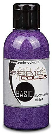 Bodypainting Farben Senjo Color Basic 75ml Violett - Lila I Gesichts- & Körperfarbe I Karneval, Fasching I Pinsel & Airbrush Farbe