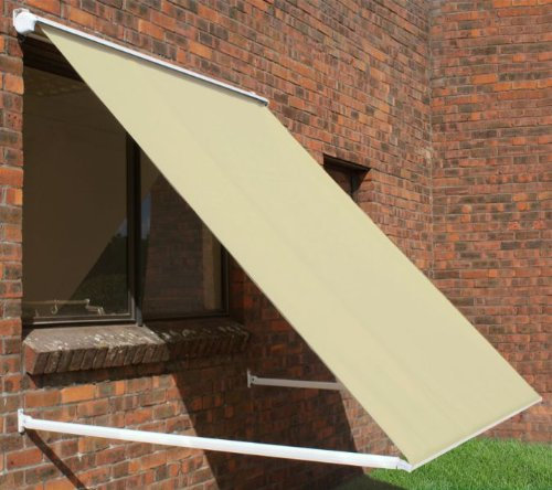 Primrose 1m Half Cassette Drop Arm Window Awning (Ivory)