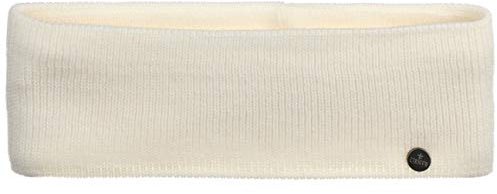 LIERYS Mono Stirnband Damen/Herren 8 cm breit - Made in Germany - dreilagiges Strickband gefüttert mit Baumwolle - Rippstrick Ohrenwärmer 54-60 cm - Ohrenschutz Herbst/Winter cremeweiß One Size
