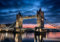 wandmotiv24 Fototapete Tower bridge London, XXL 400 x 280 cm - 8 Teile, Wanddeko, Wandbild, Wandtapete, England, Brücke, Abendhimmel M0267