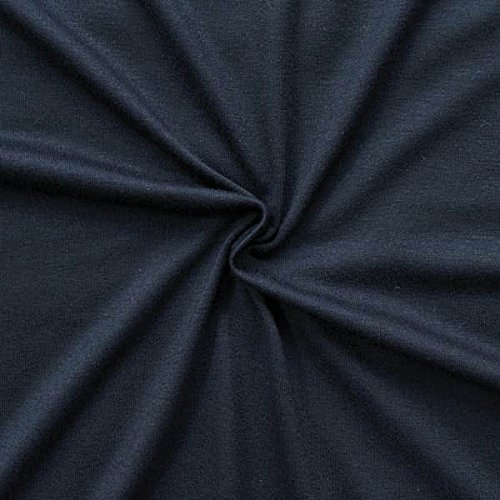 STOFFKONTOR Viskose Stretch Jersey Stoff - Öko-Tex Standard, Meterware, Navy-Blau