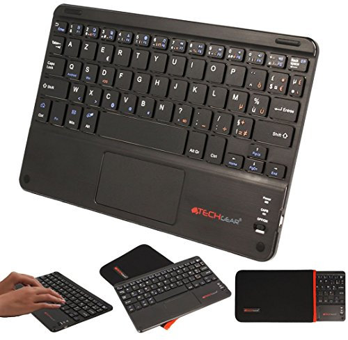 TECHGEAR [Active Strike Pro Clavier AZERTY Bluetooth sans Fil avec Pavé Tactile Multifonctionnel Intégré pour ASUS 10.1 ZD300C, Z300M, Z300C, ME400C (+ Housse de Protection pour Clavier Offerte)