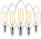 Ascher Bombilla LED E12 clásica transparente para candelabro, 4 W, equivalente a 40 W, blanco cálido 2700 K, no regulable, filamento de vidrio transparente, paquete de 5