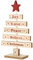 BRUBAKER Holz Weihnachtsbaum Holzbaum Deko-Objekt Naturfarben Rot 16 x 24 x 4,5 cm