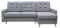 mb-moebel Ecksofa Sofa Eckcouch Couch mit Schlaffunktion und Bettkasten Ottomane L-Form Schlafsofa Bettsofa Polstergarnitur - Carla (Ecksofa Rechts, Hellgrau)