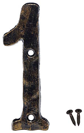 Numero di indirizzo civico, 14 cm, in ghisa massiccia (numero 1)
