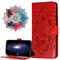 MRSTER iPhone 11 Custodia Flip, Goffratura Design Case in PU Pelle Internamente Silicone TPU Cover Portafoglio Cover Premium Custodia per Apple iPhone 11 6.1. LD Mandala Red