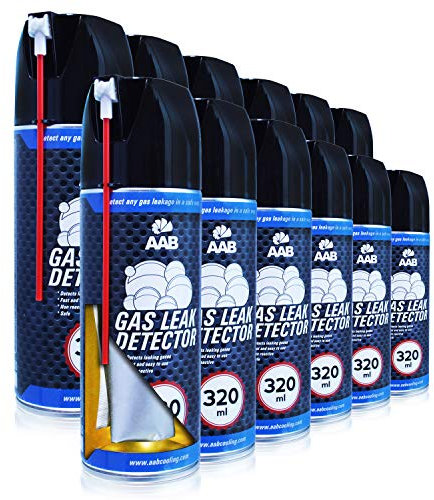 AABCOOLING Detector de Fugas de Gas, Juego de 12, detecta Fugas de Gas a presión, detectores de Fugas de Gas, Detector de Gas Natural, analizador de Gas, Detector de Fugas de Gas Combustible, Espuma