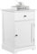 Yaheetech Table de Chevet Blanc Table de Nuit Bois Laqué Moderne Table d'appoint Salon Chambre Salle de Bain avec 1 Tiroir et Casier 40 x35 x 60 cm