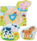 goki 57386 Schichtenpuzzle Bauernhoftiere 17,5 x 13,5 x 1,5 cm, Holz, 4 Schichten, 10 Teile, bunt