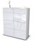 Stil.Zeit Highboard Jessica, Korpus Weiss matt, Front Hochglanz-Design Weiß (92x108x35cm), Push-to-Open Technik & Leichtlaufschienen