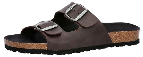 Lico Pantolette Bioline Man Vegan Herren Hausschuh, Braun, 45 EU