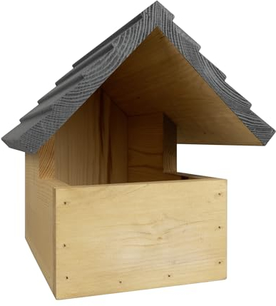 Windhager Caja Nido Semiabierta para Aves Silvestres, Resistente a la Intemperie, para Petirrojos, Mirlos, Casa para Pájaros, Resistente a la Intemperie