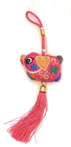 Chanceux Pompon Chinois Nouvel An Chinois Décoration Murale Voiture Déco Sac Charme - Animaux Zodiaque (Coch