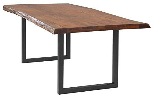 Möbel Jack Esstisch - Akazie massiv lackiert - Metallgestell - 160 x 90 cm