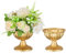 Sziqiqi Vase Gold Kleine für Hochzeit: 9.5 cm Hoch Metall Urne Vasen Set of 2 - Blumentopf Goldene für Tischdeko - Vintage Blumenvase für Party Taufe Valentinstag