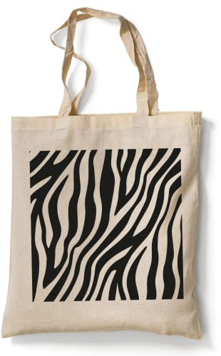 tradercat Jutebeutel bedruckt vintage 100% Baumwolle, Stoffbeutel bedruckt, Leopardenmuster, jutebeutel aesthetic als modisches Accessoire jutebeutel spruch (Zebramuster)